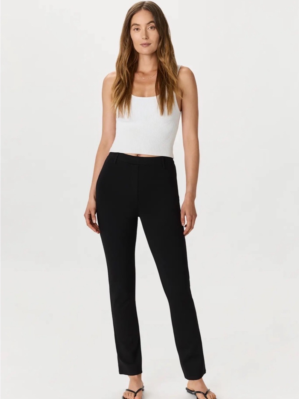 Quince Ultra Stretch Ponte Black Straight-Leg Womens Pants